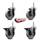 Service Caster 4 Inch Semi Steel Wheel Swivel 34 Inch Threaded Stem Caster Set 2 Brakes SCC SCC-TS20S414-SSS-34212-2-PLB-2 - alternate 5
